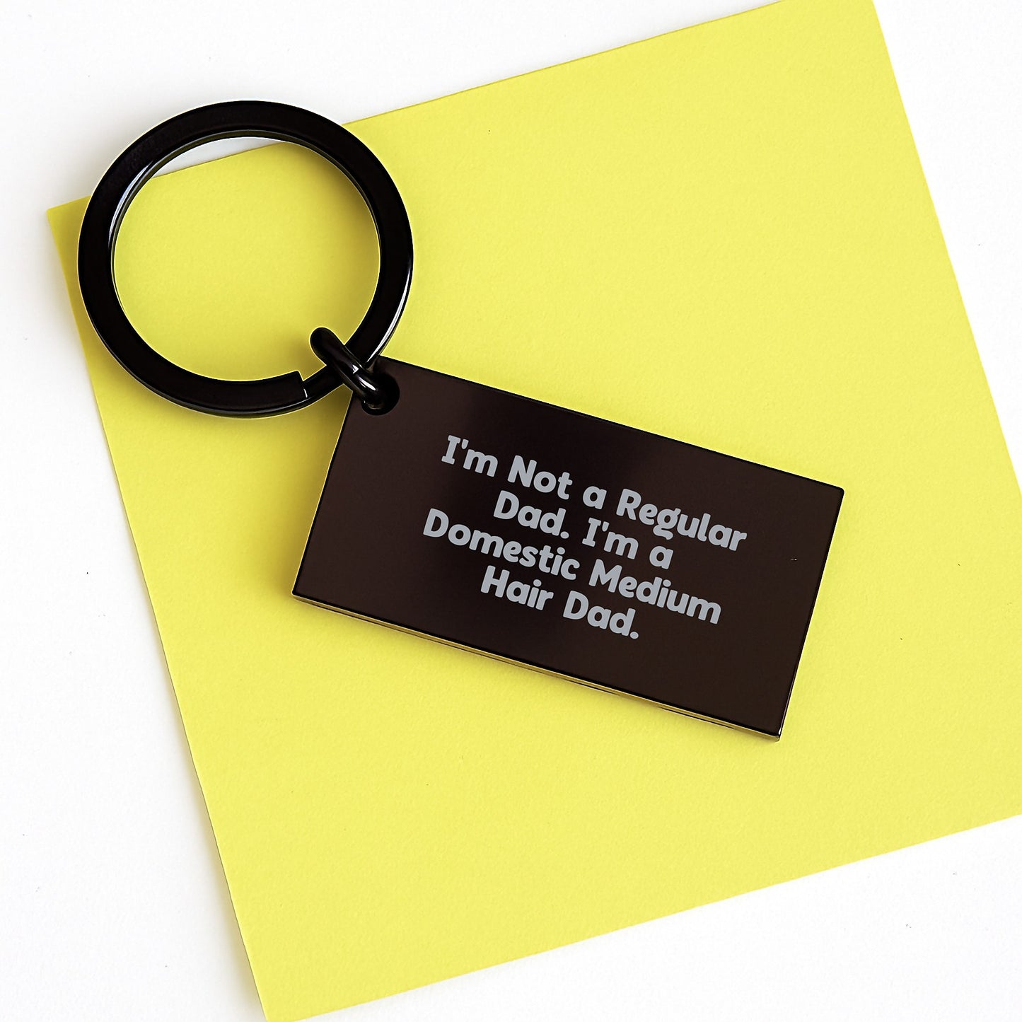 Funny Domestic Medium Hair Cat Gifts for Men, Inspirational Keychain, Gifts from Dad, Unique Graduation Gifts - Image 3