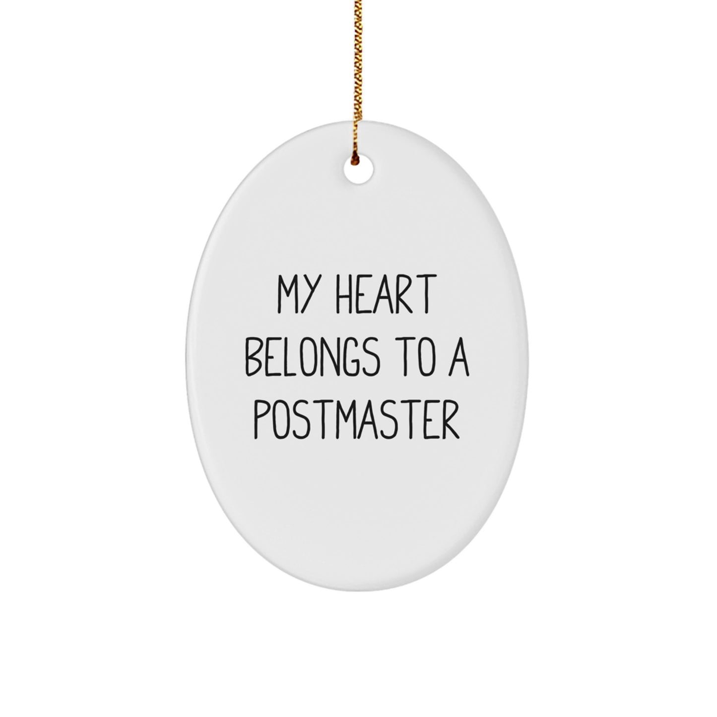 Funny Postmaster Christmas Oval Ornament Gifts for Men from Friends, Inspirational Quote Decor for Home Office - Image 1