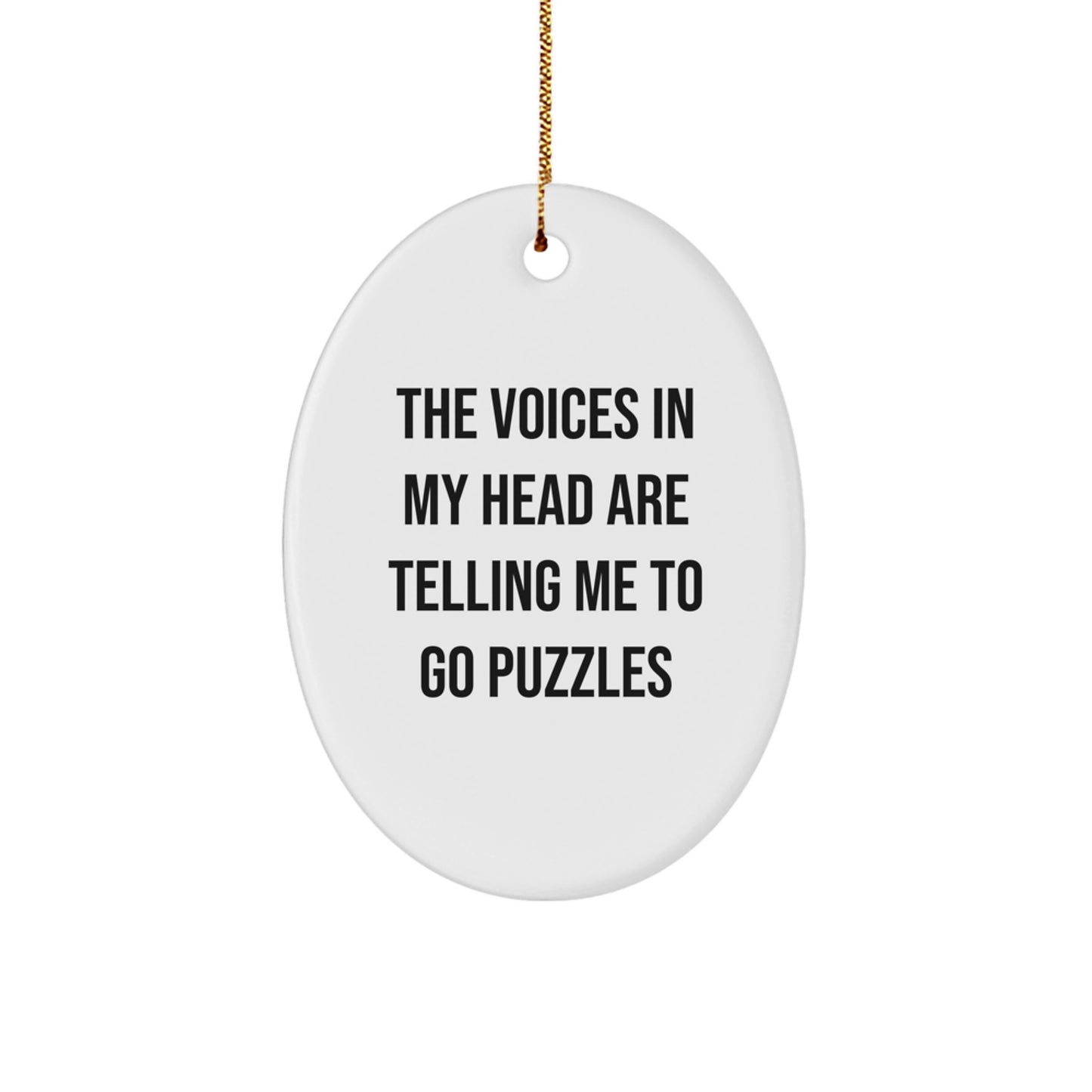 Funny Puzzles Oval Ornament Gifts from Friends for Puzzles Enthusiasts, Oval Shaped Christmas Unique Ornaments - Image 1