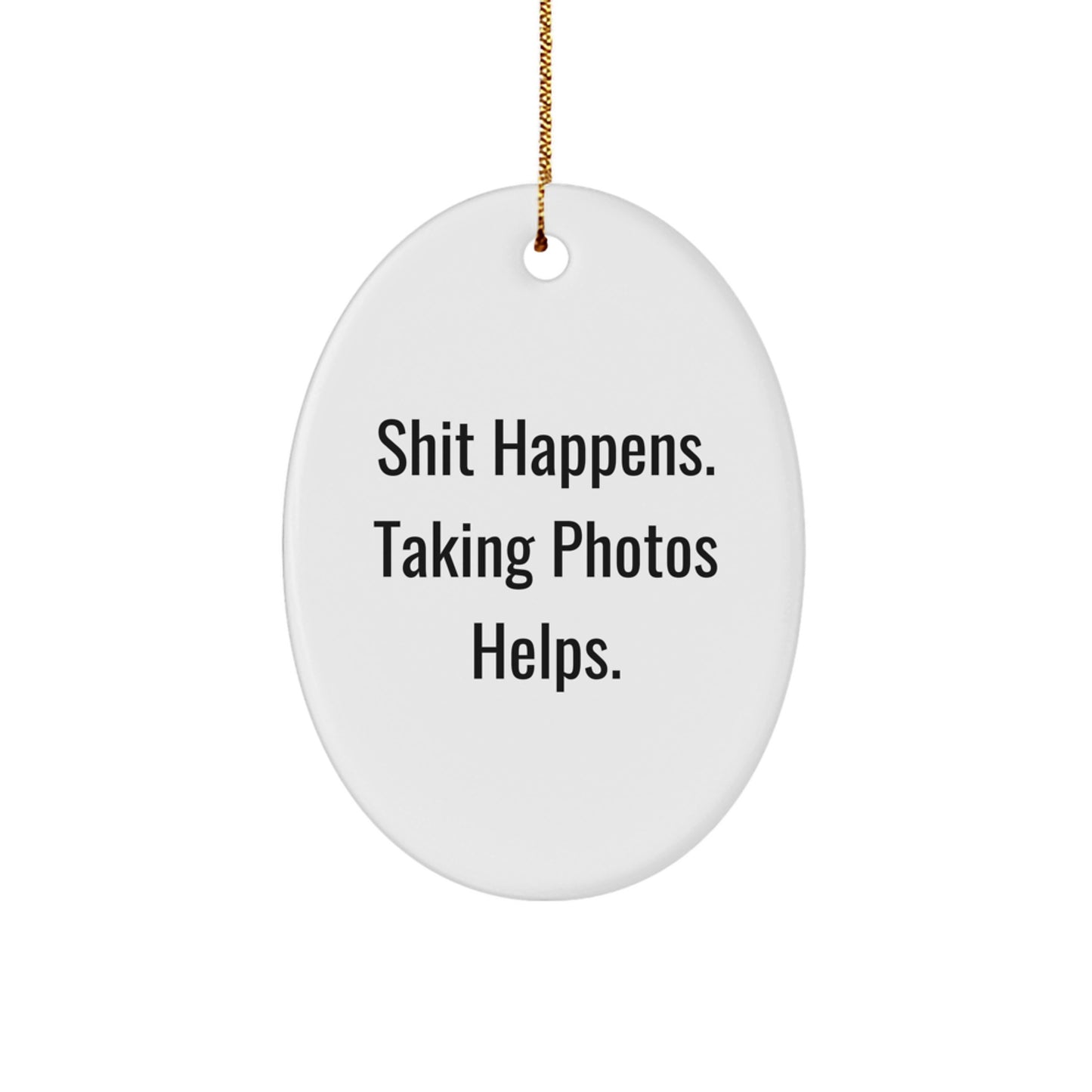 Taking Photos Inspiration Oval Ornament, Funny, White Oval Shaped Decor for Men, Women, Friends, Coworkers, Family Unique Gifts from, for Taking Photos Enthusiasts, Christmas Unique Gifts - Image 1
