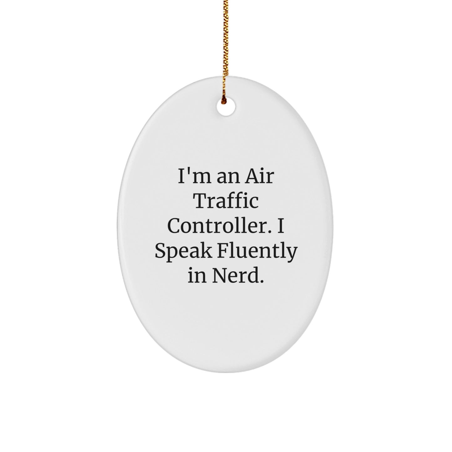 Air Traffic Controller Gifts for Him Unique Oval Ornaments Christmas Memorable Presents from Friends - Image 1