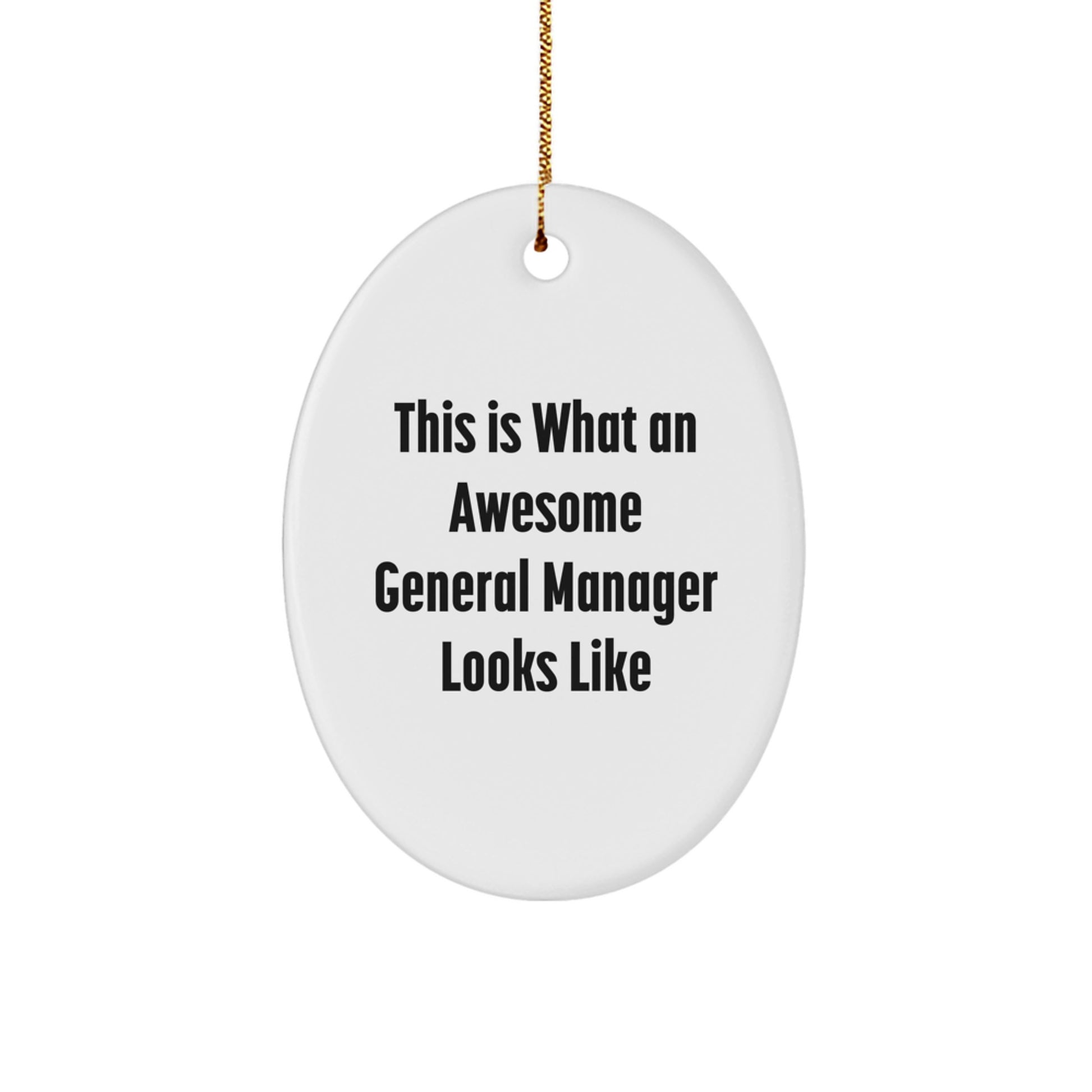 Funny General Manager Gifts - Oval Ornament with 'This Is What An Awesome General Manager Looks Like' Quote, Gifts from Friends to Family - Unique Christmas Unique Gift for General Managers - Image 1