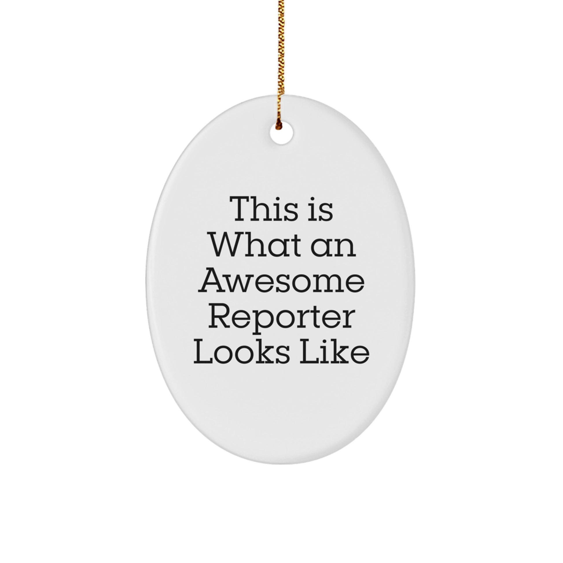 Reporter Gifts from Friends - This Is What An Awesome Reporter Looks Like Oval Ornament, Christmas Unique Presents for Reporter, 3.25 inches Tall - Image 1