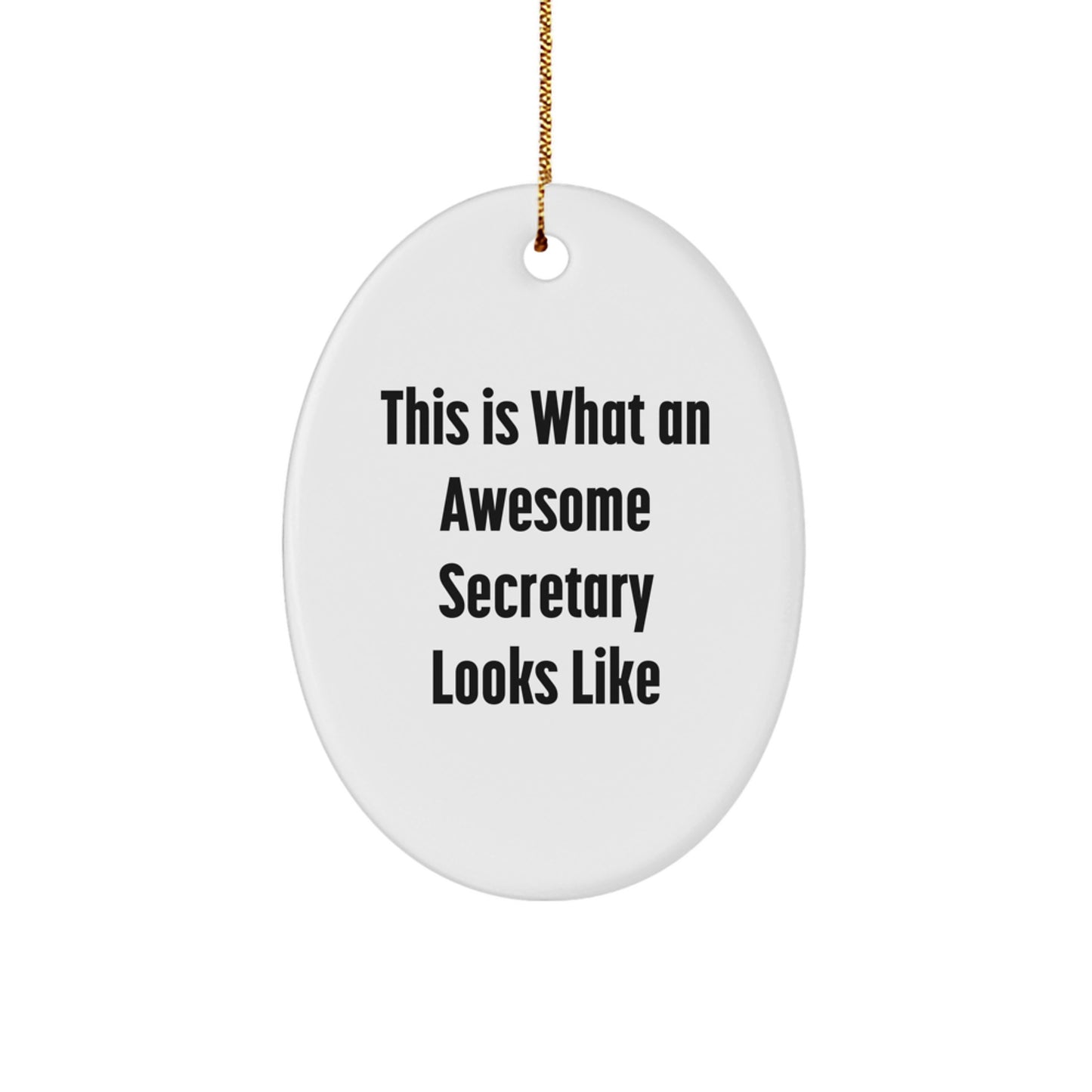 Gifts from Friends to Awesome Secretaries, This Is What An Awesome Secretary Looks Like Oval Ornament Christmas Unique Gifts - Image 1