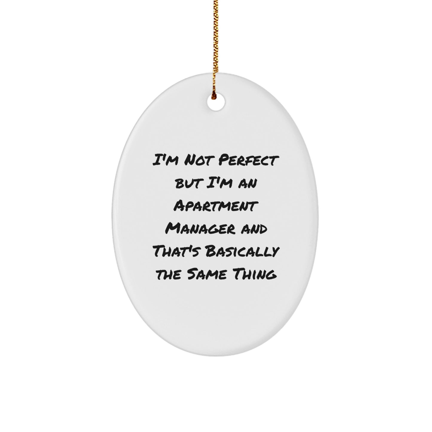 Apartment Manager Gifts for Office Decor Funny Oval Ornament from Friends, Office Apartment Manager Christmas Unique Gifts - Image 1