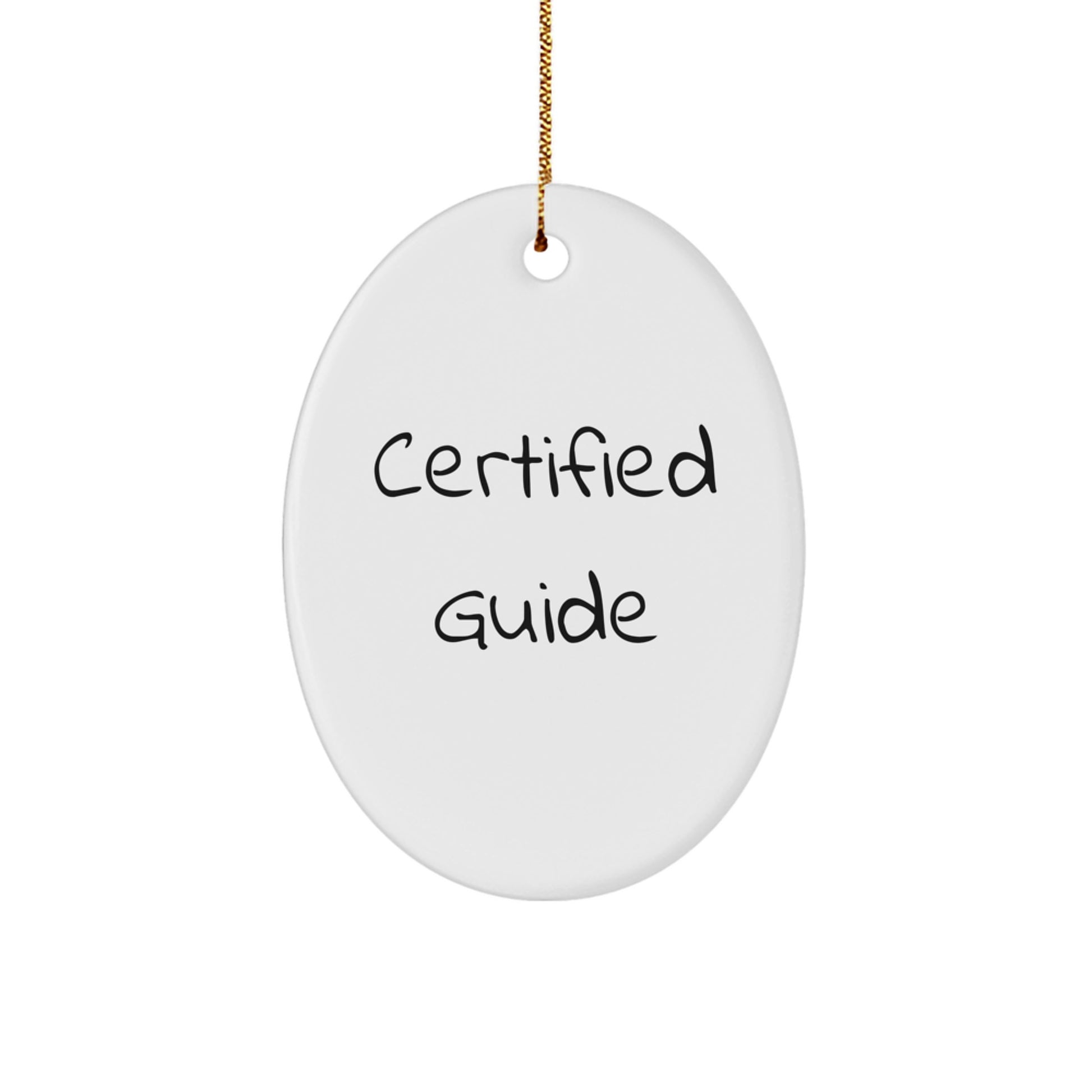 Funny Guide Christmas Oval Ornament Gifts from Friends for Guide Enthusiasts, Unique Oval Ornament Gifts - Image 1