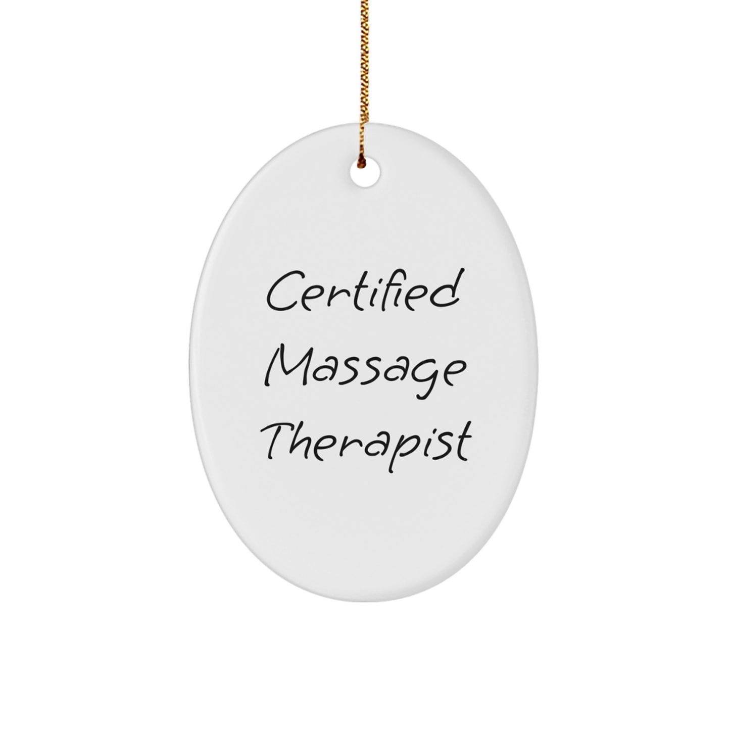 Massage Therapist Gifts from Friends, Christmas Unique Gifts for Massage Therapist, Oval Ornament with Funny Quote - Image 1
