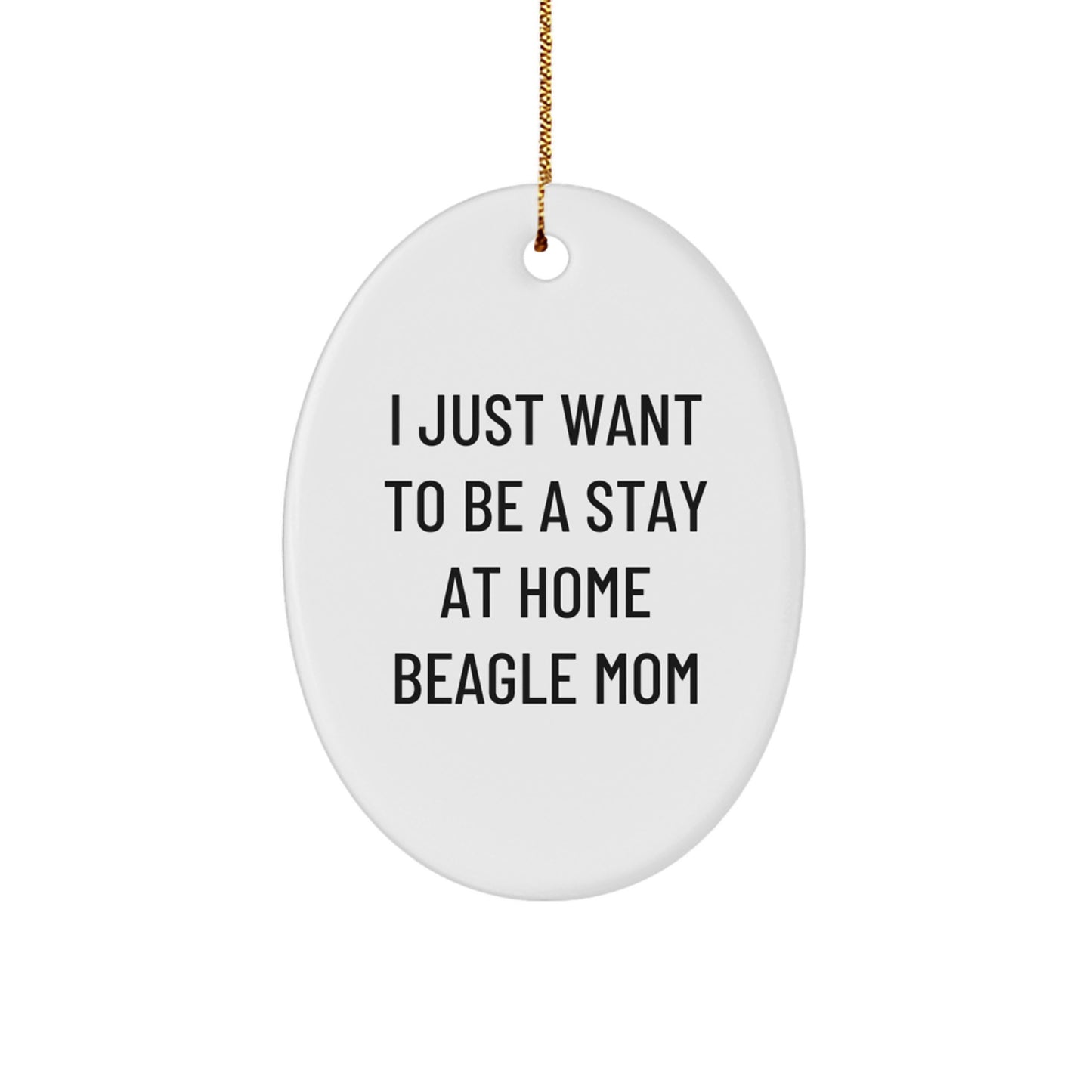 Funny Beagle Dog Mom Gifts from Family for Christmas Unique Oval Ornament Decorations - Image 1