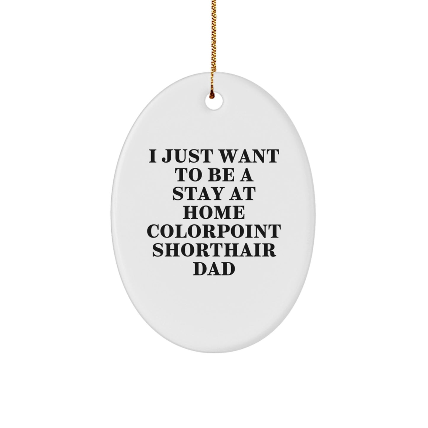Colorpoint Shorthair Cat Dad Fun Oval Ornament Gifts from Mom for Christmas - Image 1