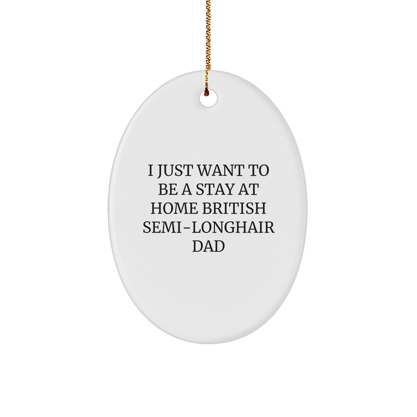 Funny British Semi-Longhair Cat Lover Gifts from Dad, Oval Ornament for British Semi-Longhair Cat Enthusiast, Christmas Unique Gifts for Men, Women, Friends, Coworkers, Family - Image 1