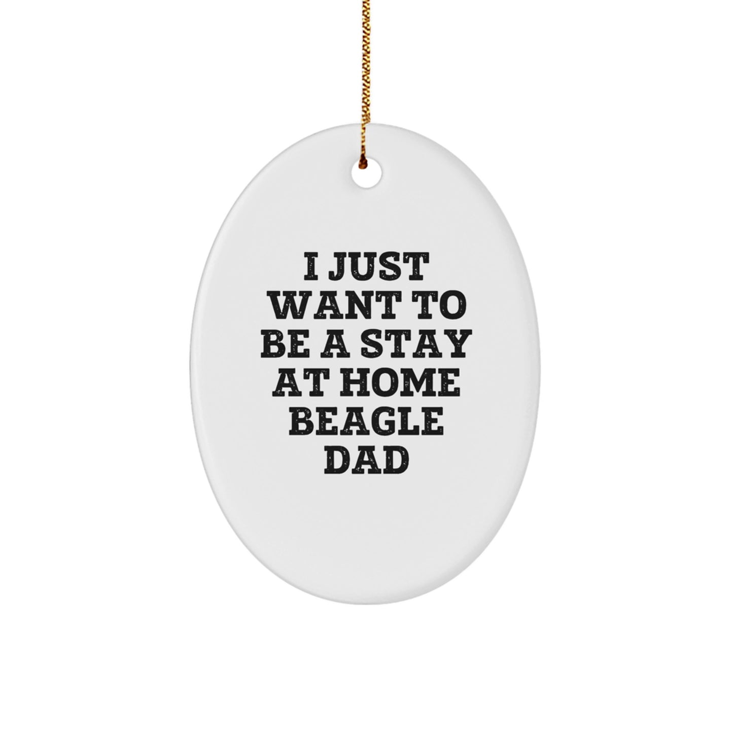 Funny Beagle Dog Oval Ornament Gifts for Dad from Family Men on Christmas - Image 1
