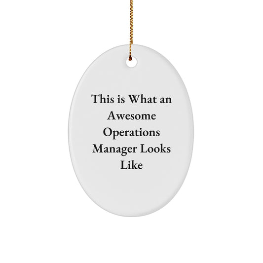 Funny Operations Manager Gifts, This Is What An Awesome Operations Manager Looks Like Oval Ornament, Christmas Unique Gifts from Friends to Operations Manager - Image 1