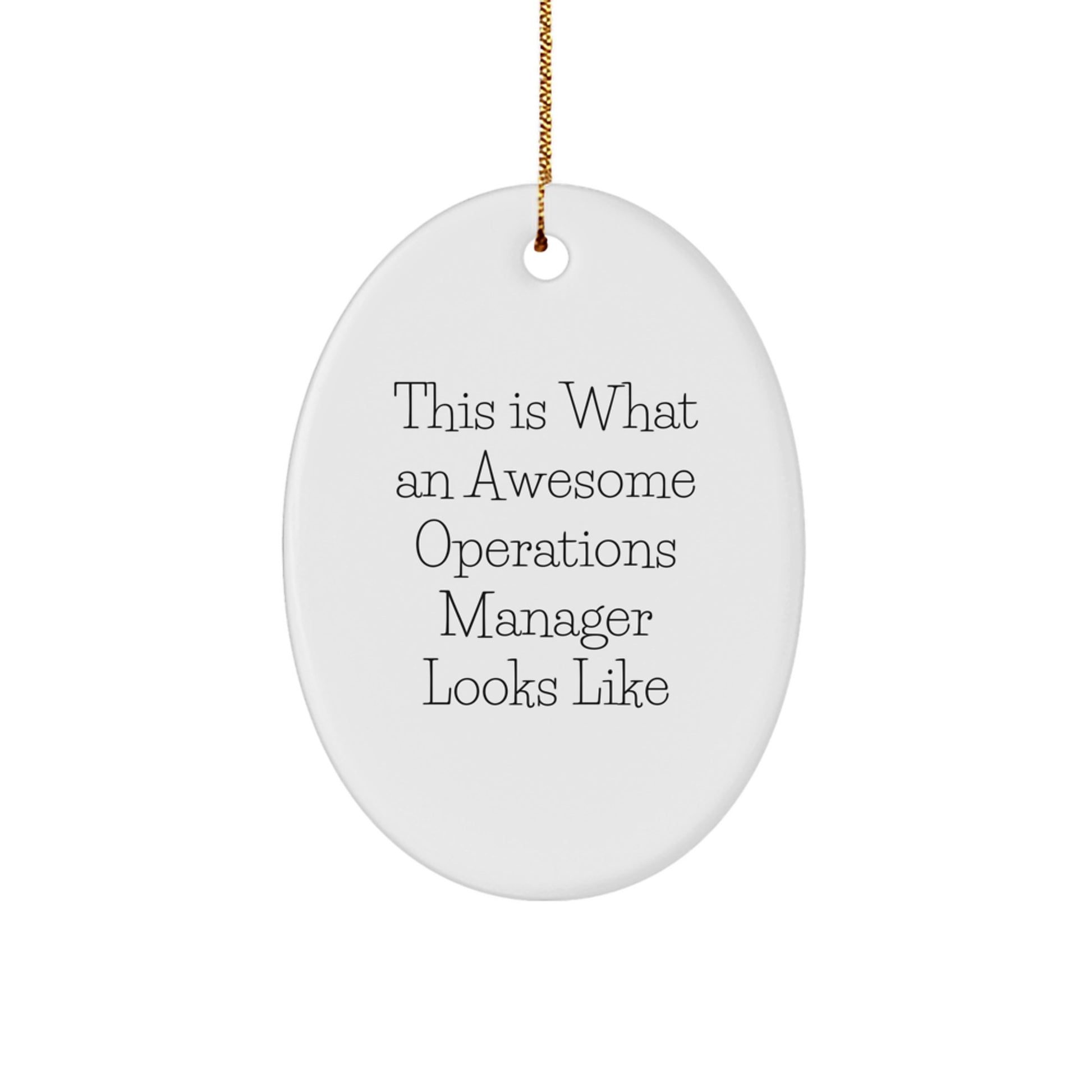 Gifts from Friends for Awesome Operations Manager Oval Ornament, Funny Quote This Is What An Awesome Operations Manager Looks Like, Christmas Unique Gifts - Image 1