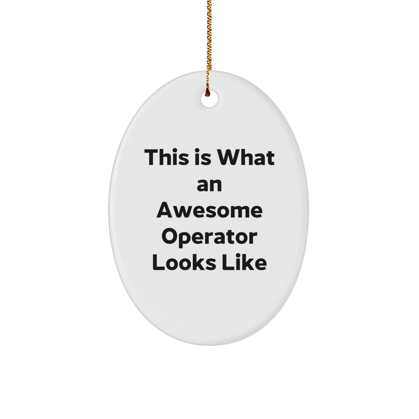 Funny Operator Gifts from Friends, Operator Oval Ornament This Is What An Awesome Operator Looks Like Christmas Unique Gifts for Operator - Image 1