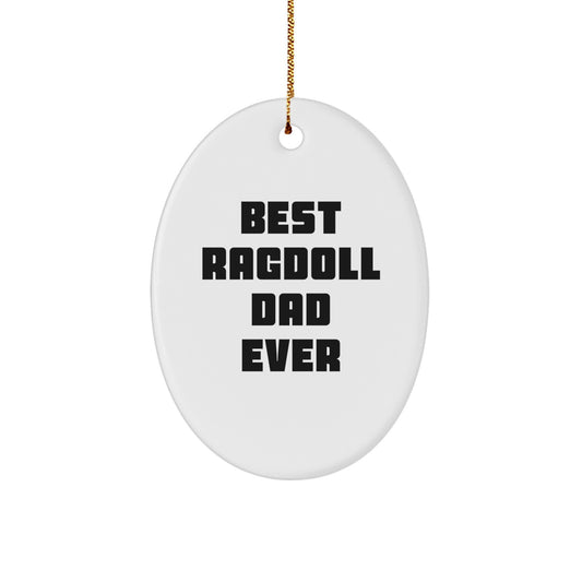 Ragdoll Cat Lovers' Delight, Best Ragdoll Dad Ever Oval Ornament Gifts from Men, for Christmas Unique Presents - Image 1