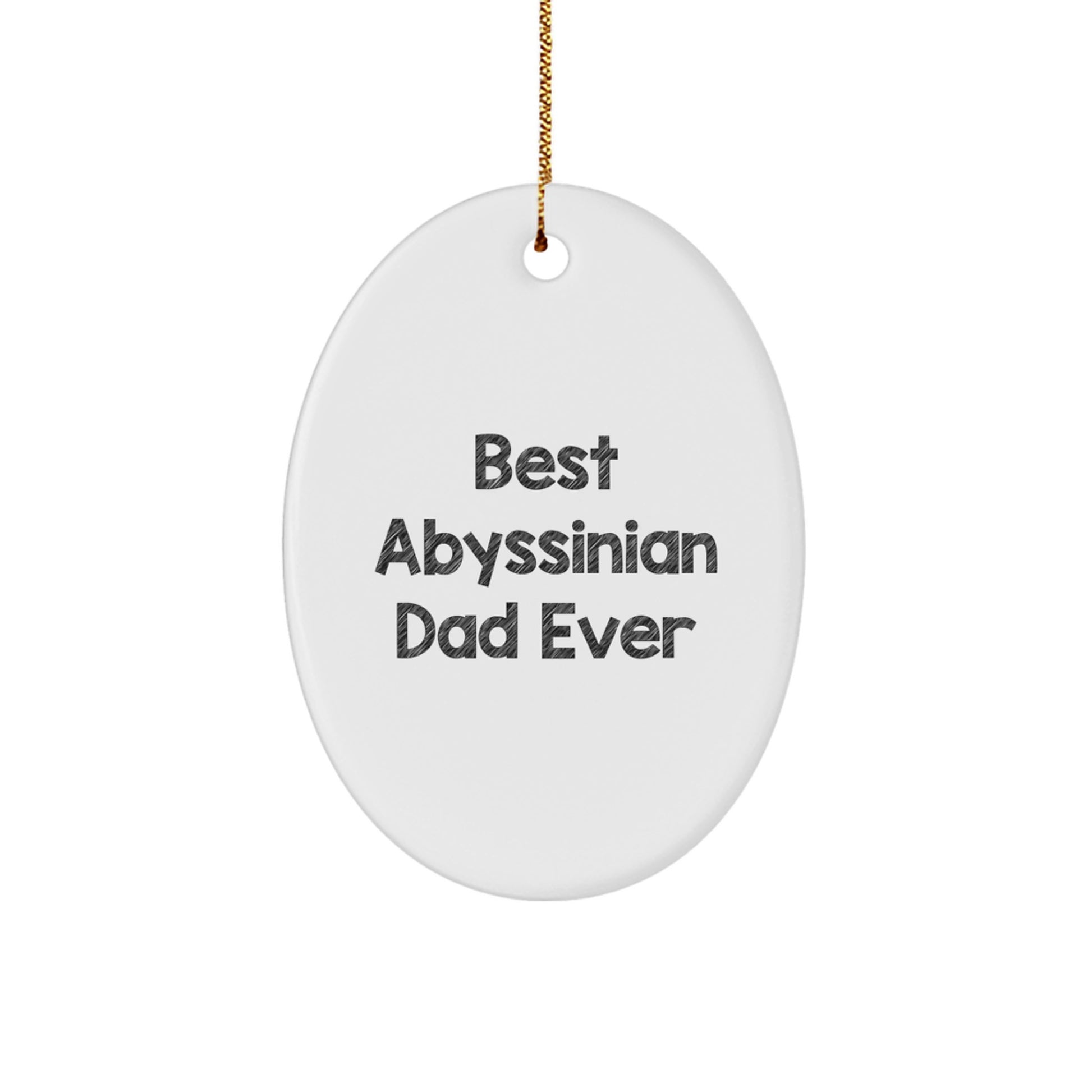 Funny Abyssinian Cat Gifts, 'Best Abyssinian Dad Ever' Oval Ornament for Men, Women, Friends, Coworkers, Family, Christmas Unique Gifts from Mom, Dad, or Grandkids - Image 1