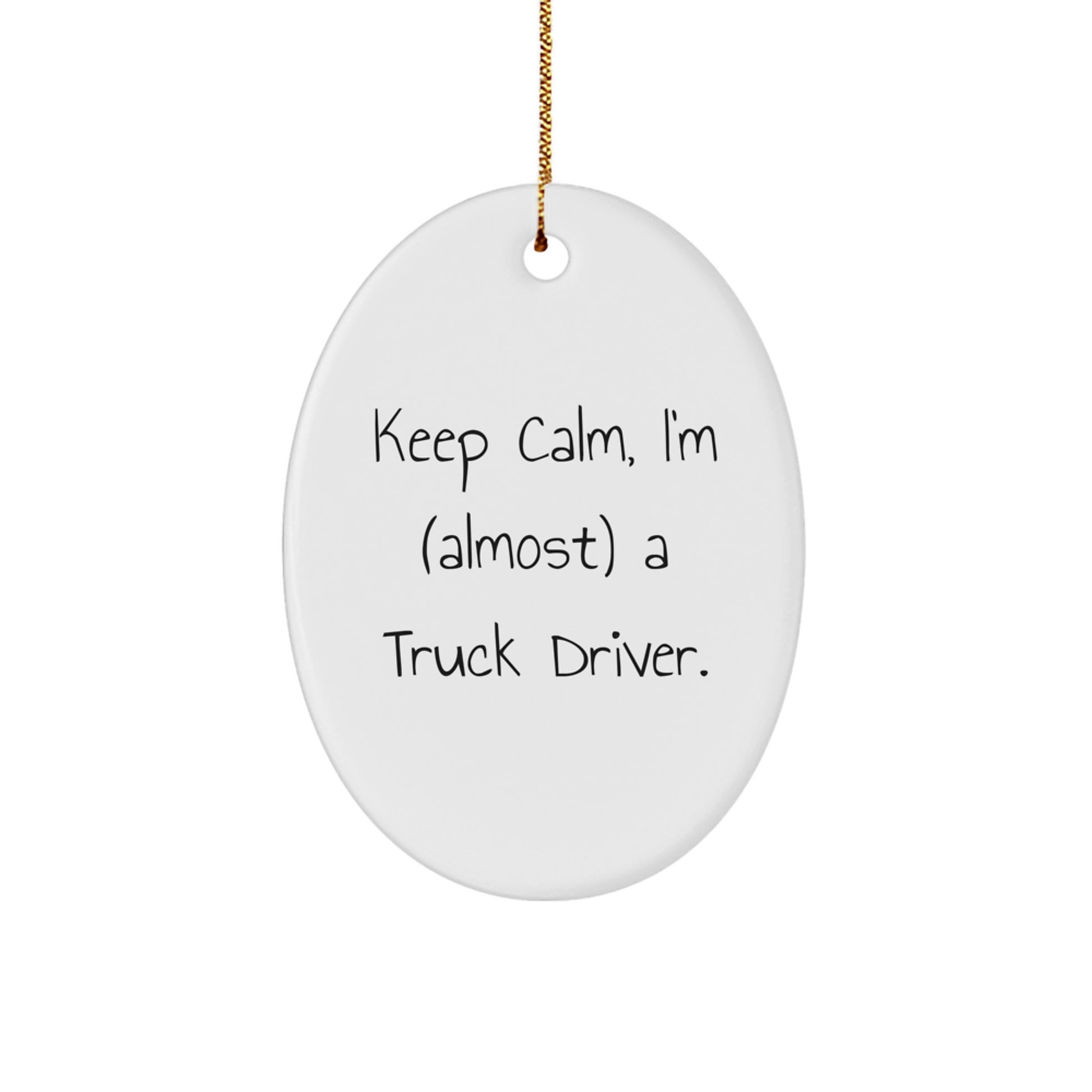 Funny Truck Driver Oval Ornament Gifts from Family for Christmas Unique Men's Decor - Image 1