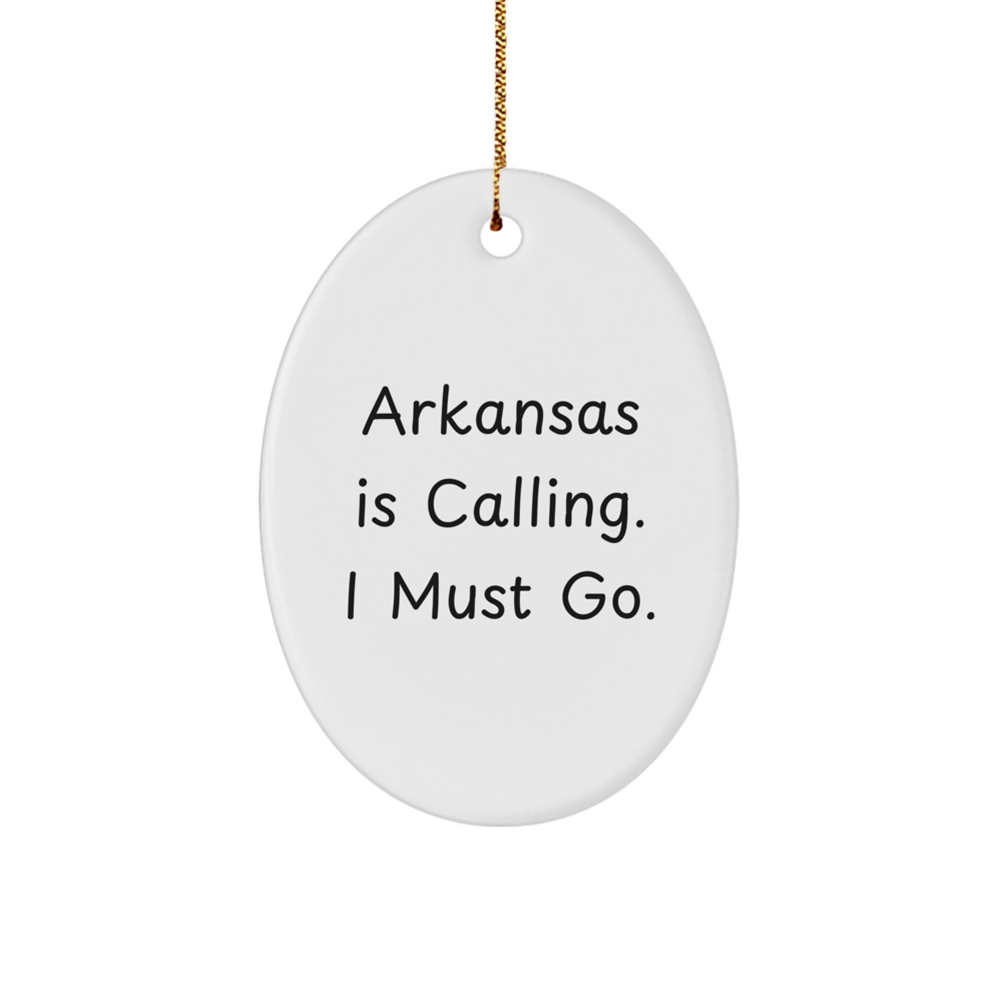 Arkansas Gifts for Men Family Members Christmas Unique Ornament Funny Oval Decoration - Image 1