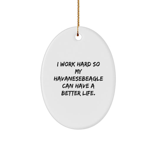 Havanese Dog Gifts from Friends and Family - Oval Ornament for Christmas - Image 1
