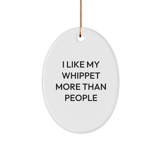 Funny Whippet Dog Oval Ornament Gifts for Men from Family at Christmas - Image 1