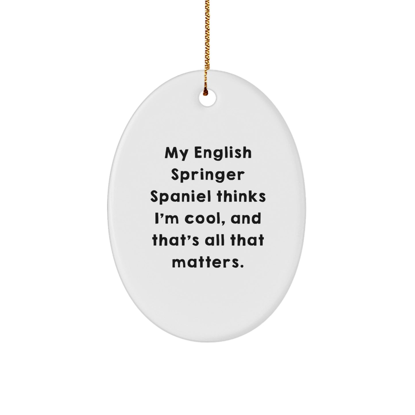 English Springer Spaniel Dog Oval Ornament Gifts from Family, For a Funny and Cute Christmas Memorable Present - Image 1