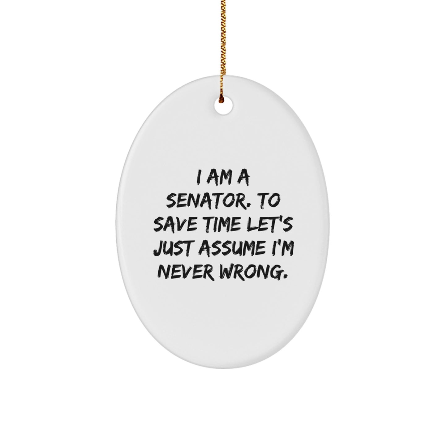 Funny Senator Quote Oval Ornament Gifts from Friends for Senator Men Christmas Unique Gifts - Image 1