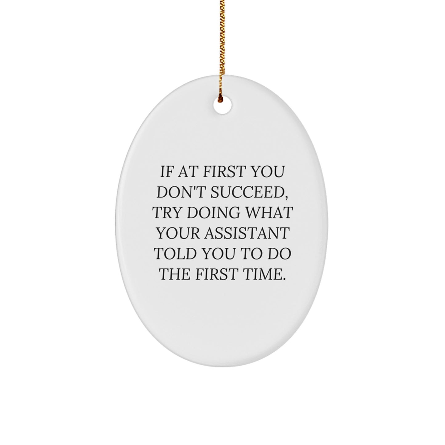 Funny Assistant Oval Ornaments Gifts from Men to Women Coworkers Christmas Unique Presents - Image 1