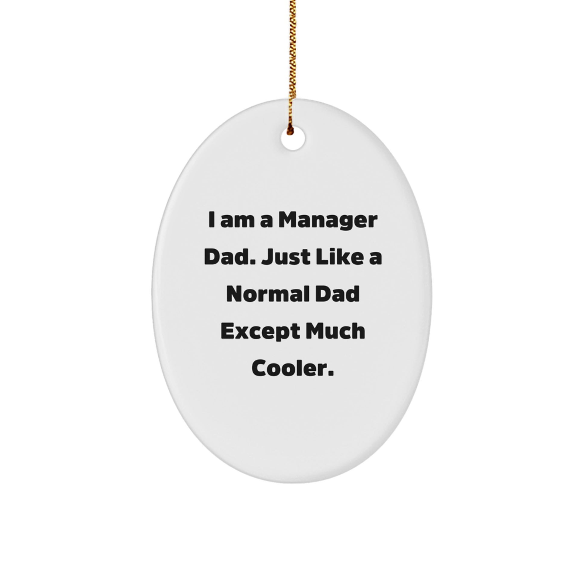 Funny I Am A Manager Dad Gifts for Manager Dads Christmas Unique Oval Ornaments from Men - Image 1