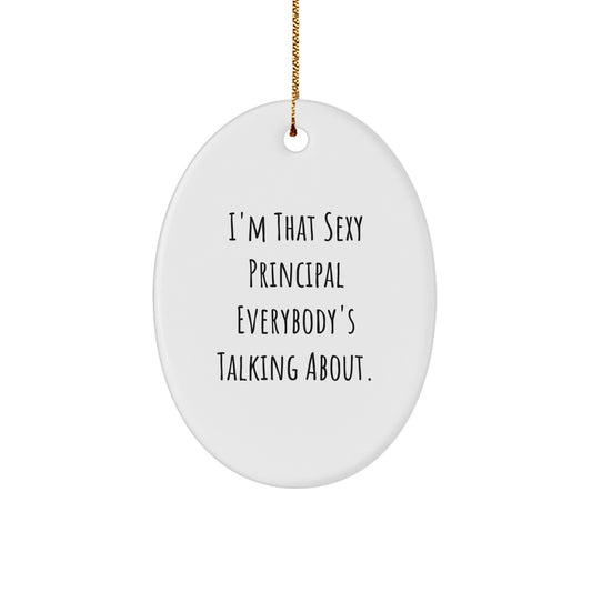 Funny Principal Gifts for Men from Friends - Sexy Oval Ornament Christmas Unique Gifts - Image 1