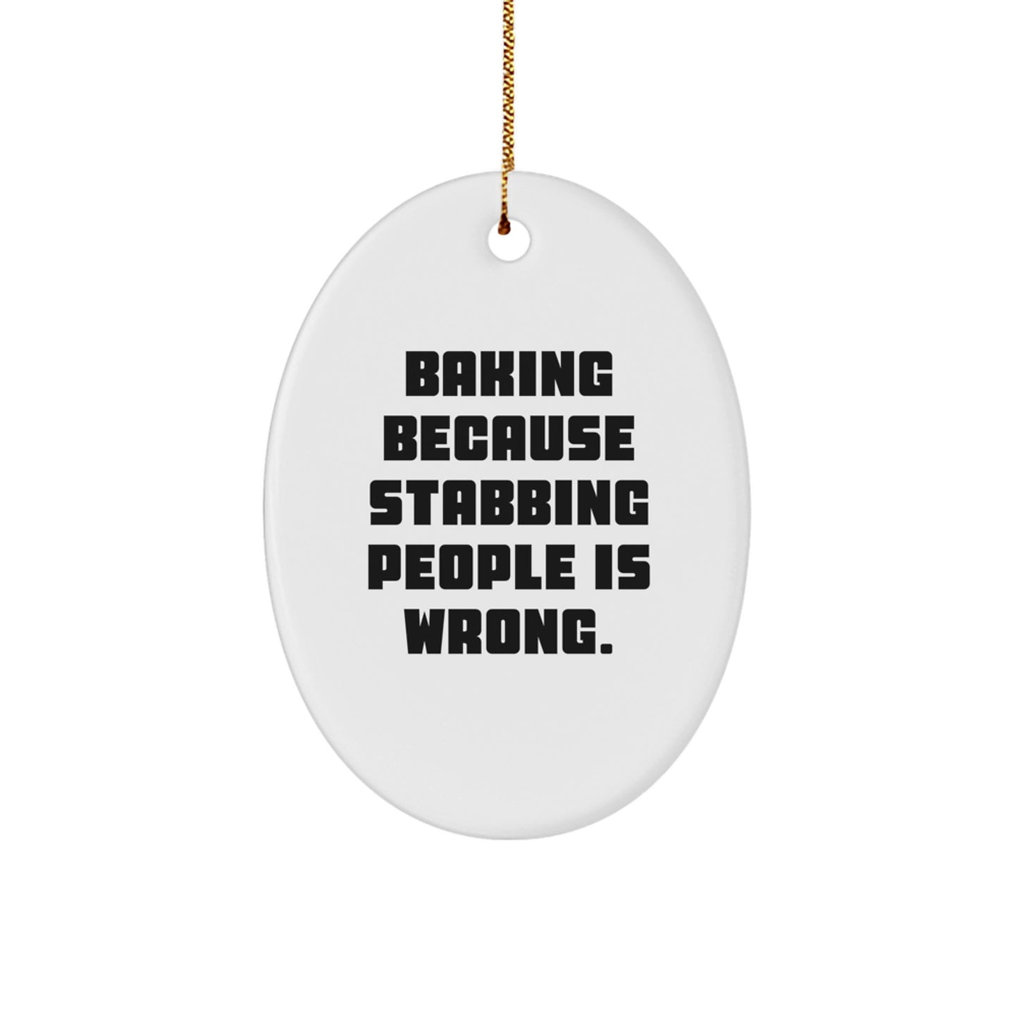 Funny Baking Oval Ornament Gifts from Family for Baking Lovers - Image 1