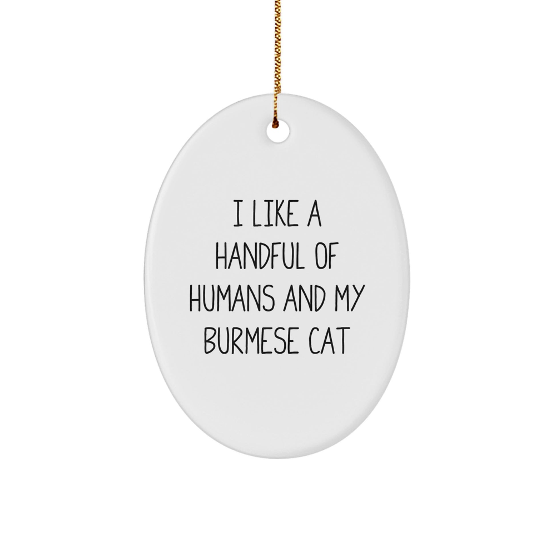 Burmese Cat Oval Ornament Gifts from Men for Women Friends Family at Christmas with Funny Quote - Image 1