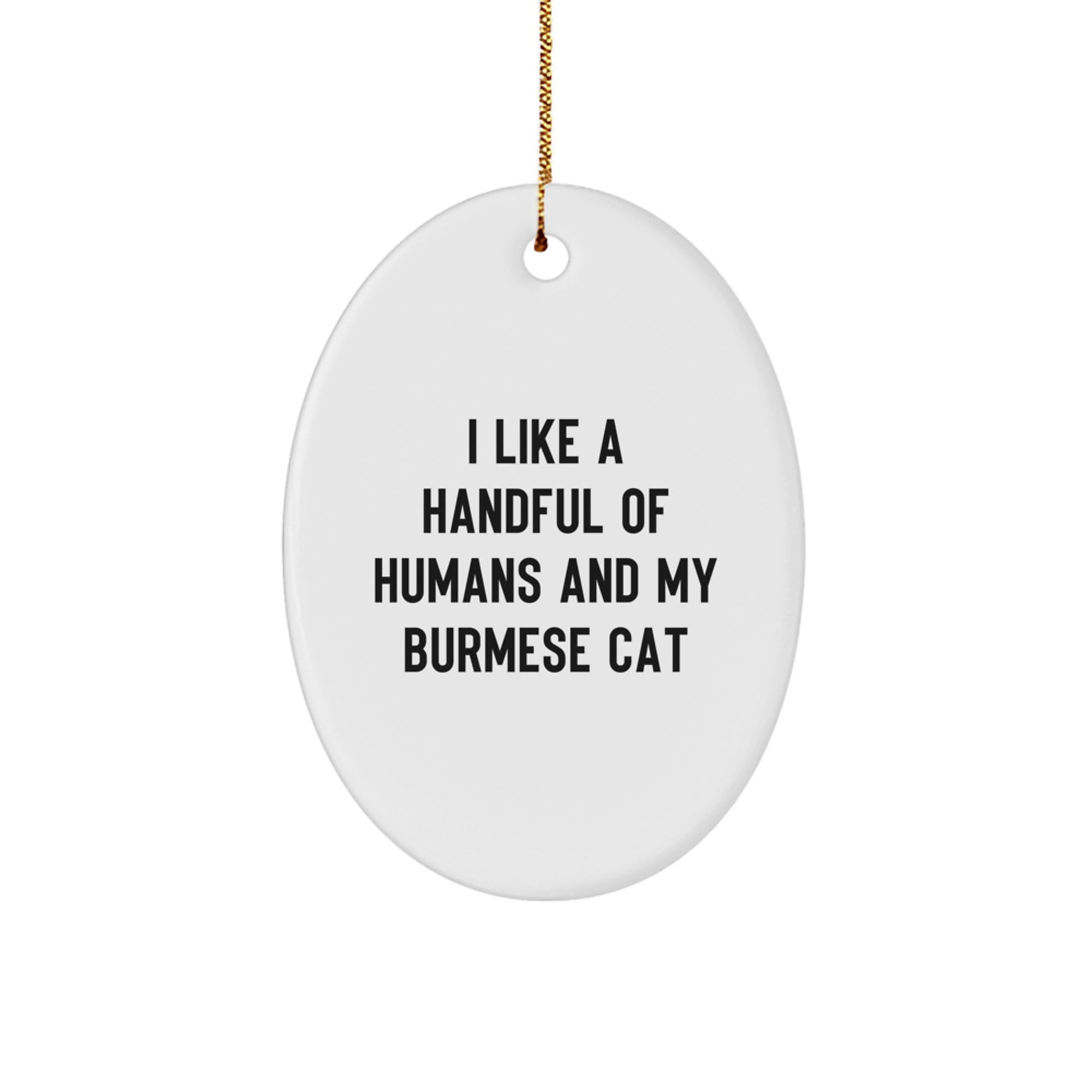 Funny Burmese Cat Oval Ornament, Unique Christmas Unique Gifts from Friends or Family for Cat Lovers - Image 1