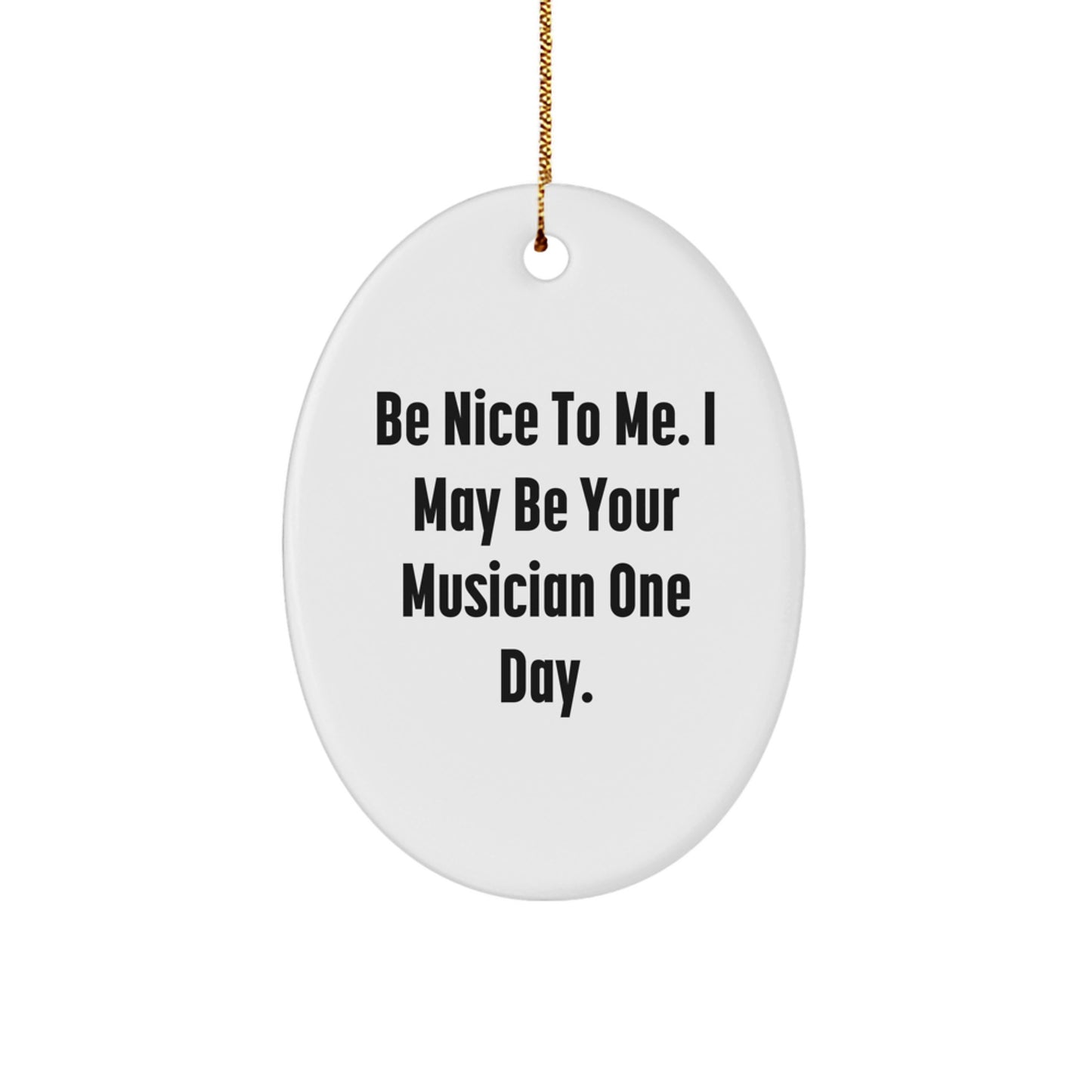 Funny Musician Oval Ornaments Gifts from Friends for Musician Men - Be Nice To Me, I May Be Your Musician One Day - Image 1