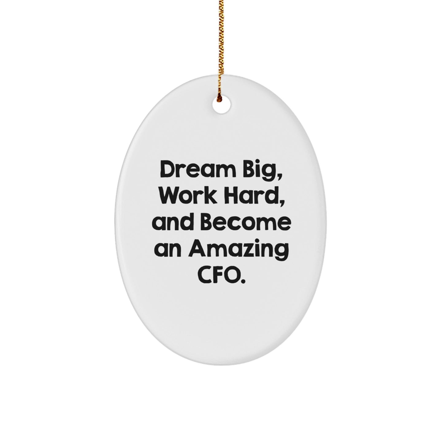 Funny CFO Gifts from Friends - Oval Ornament, Dream Big Work Hard Become Amazing CFO, Christmas Unique Gifts for CFO, CFO Oval Ornament - Image 1