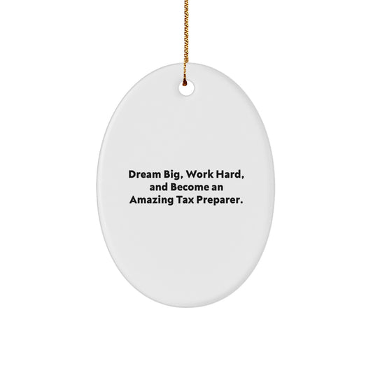 Dream Big Gifts from Family for Tax Preparer, Inspirational Oval Ornament, Christmas Unique Gifts - Image 1
