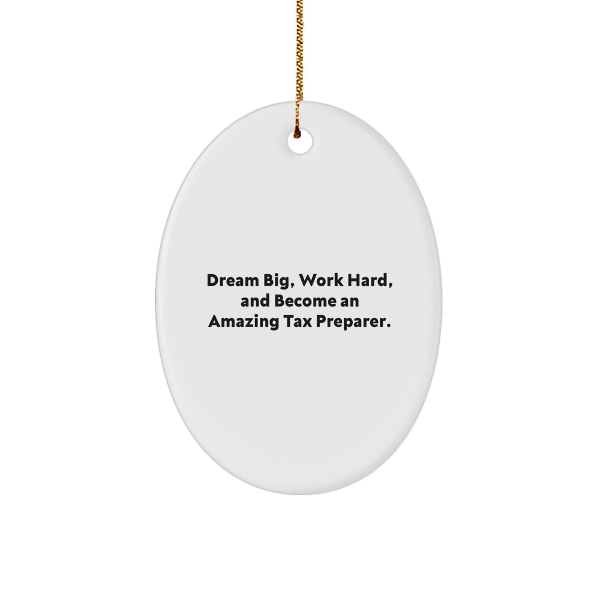 Dream Big Gifts from Family for Tax Preparer, Inspirational Oval Ornament, Christmas Unique Gifts - Image 1
