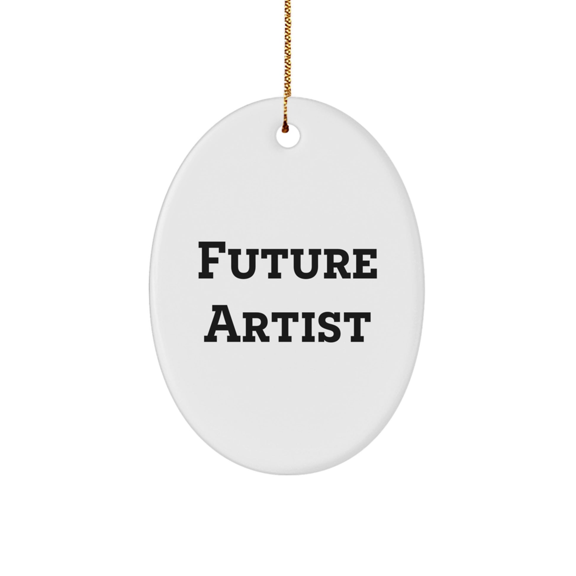 Funny Artist Gifts from Friends and Family - Future Artist Oval Ornament, White, 3.25" Tall, Perfect for Christmas - Image 1