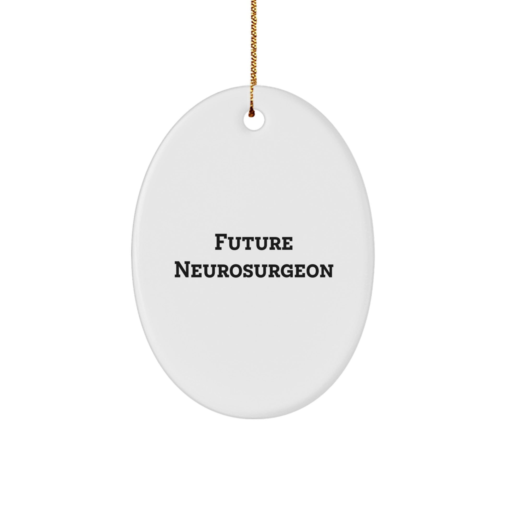 Funny Future Neurosurgeon Christmas Unique Gifts from Men to Neurosurgeon Friends, Oval Ornament for Home Decor, Inspirational Quote about Becoming a Neurosurgeon - Image 1