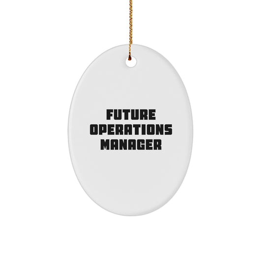 Funny Future Operations Manager Oval Ornament Gifts from Friends to Coworkers - Christmas Unique Operations Manager Decor - Image 1