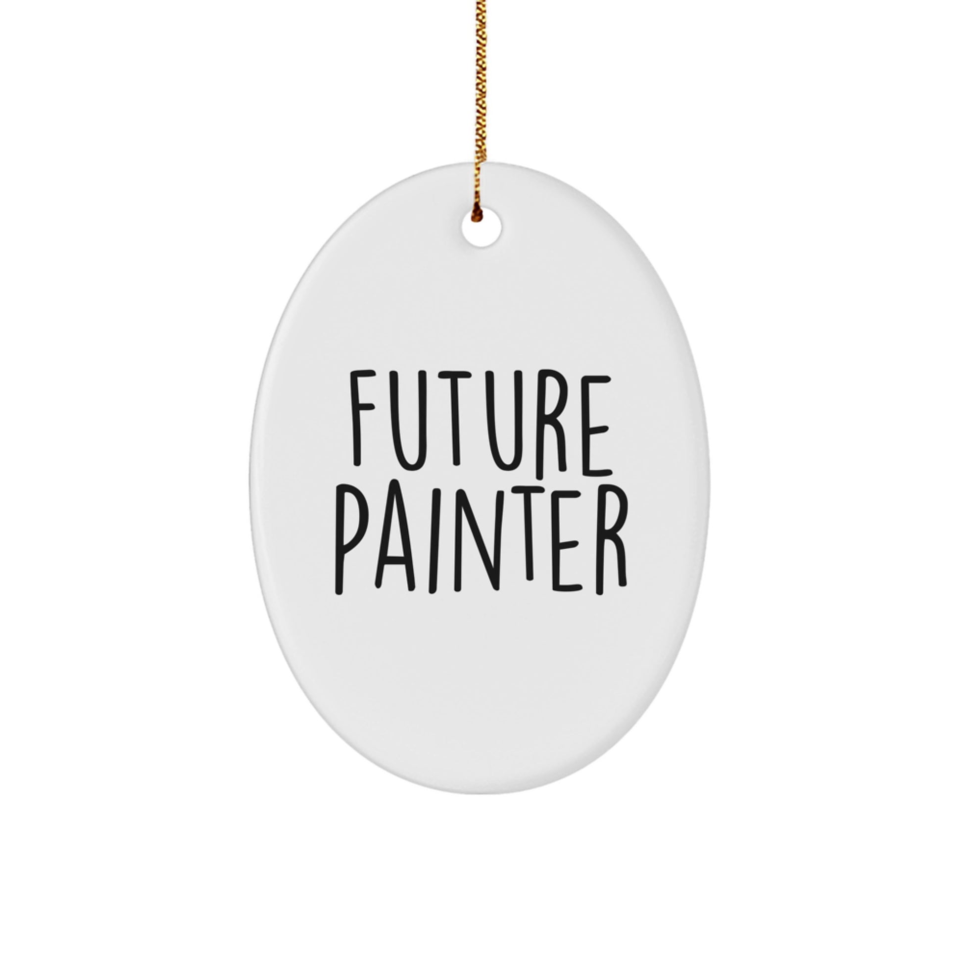 Future Painter Inspirational Oval Ornament Gifts for Painter, Christmas Unique Gifts from Friends and Family, Oval Shaped White Painter Gifts - Image 1