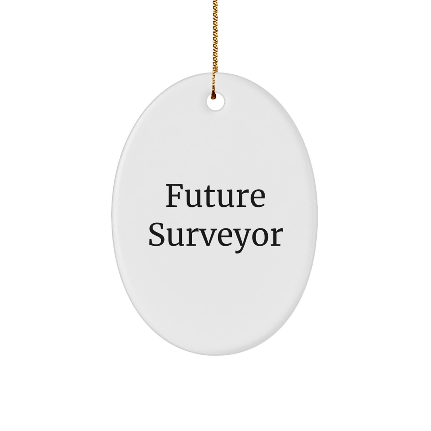 Funny Future Surveyor Gifts, 'Future Surveyor' Oval Ornament, Christmas Unique Gifts from Men to Surveyor Friends - Image 1