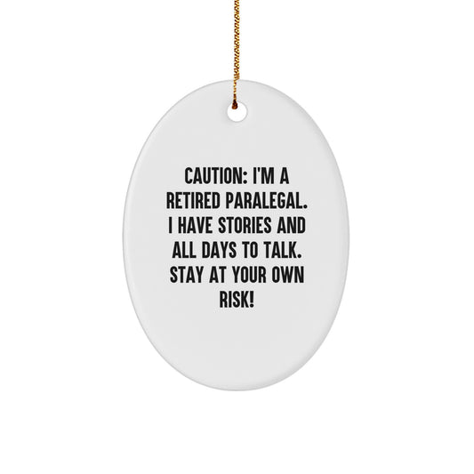 Funny Paralegal Oval Ornament Gifts for Paralegal Friends and Family from Men, Women and Coworkers - Christmas Unique Gifts - Image 1