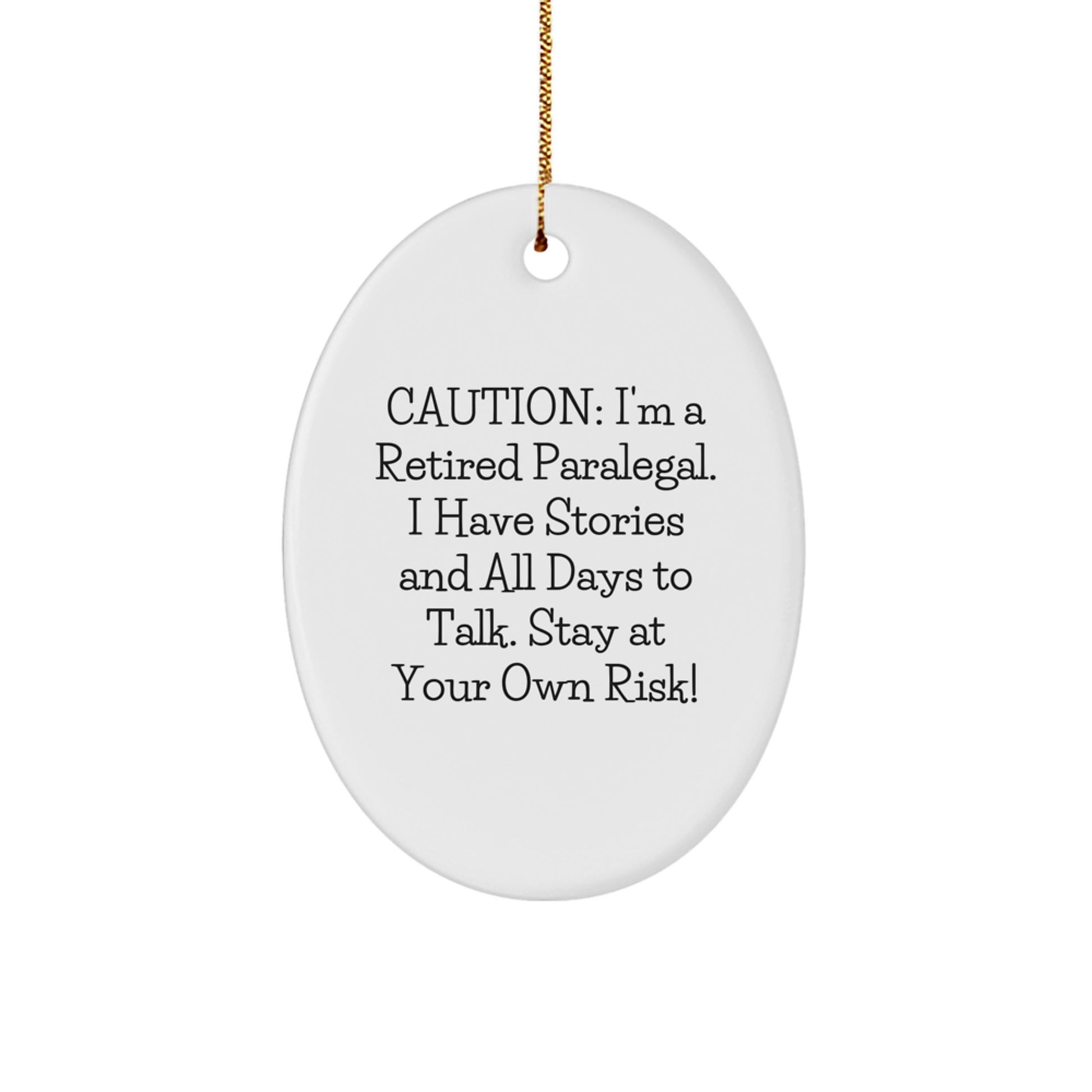 Funny Paralegal Christmas Unique Gifts from Friends for Paralegal Oval Ornament - Image 1