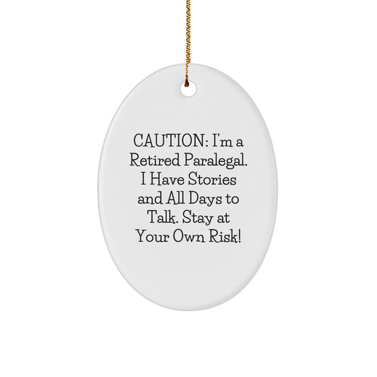 Funny Paralegal Christmas Unique Gifts from Friends for Paralegal Oval Ornament - Image 1
