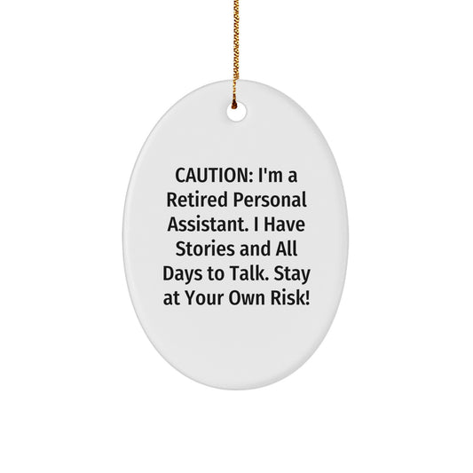 Funny Gift Ideas for Personal Assistants, Oval Ornament, Christmas Unique Gifts from Friends and Family - Image 1