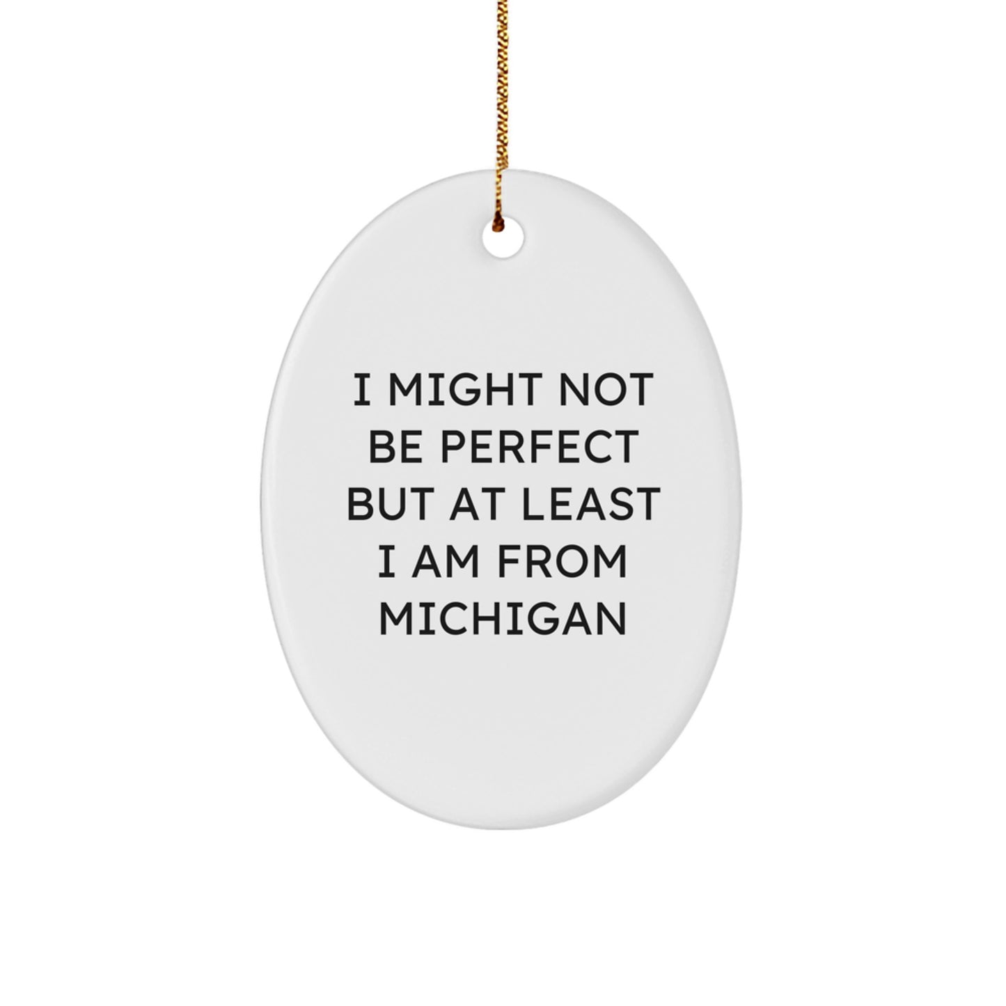 Funny Michigan Oval Ornament Gifts from Friends and Family for Christmas Unique - Image 1