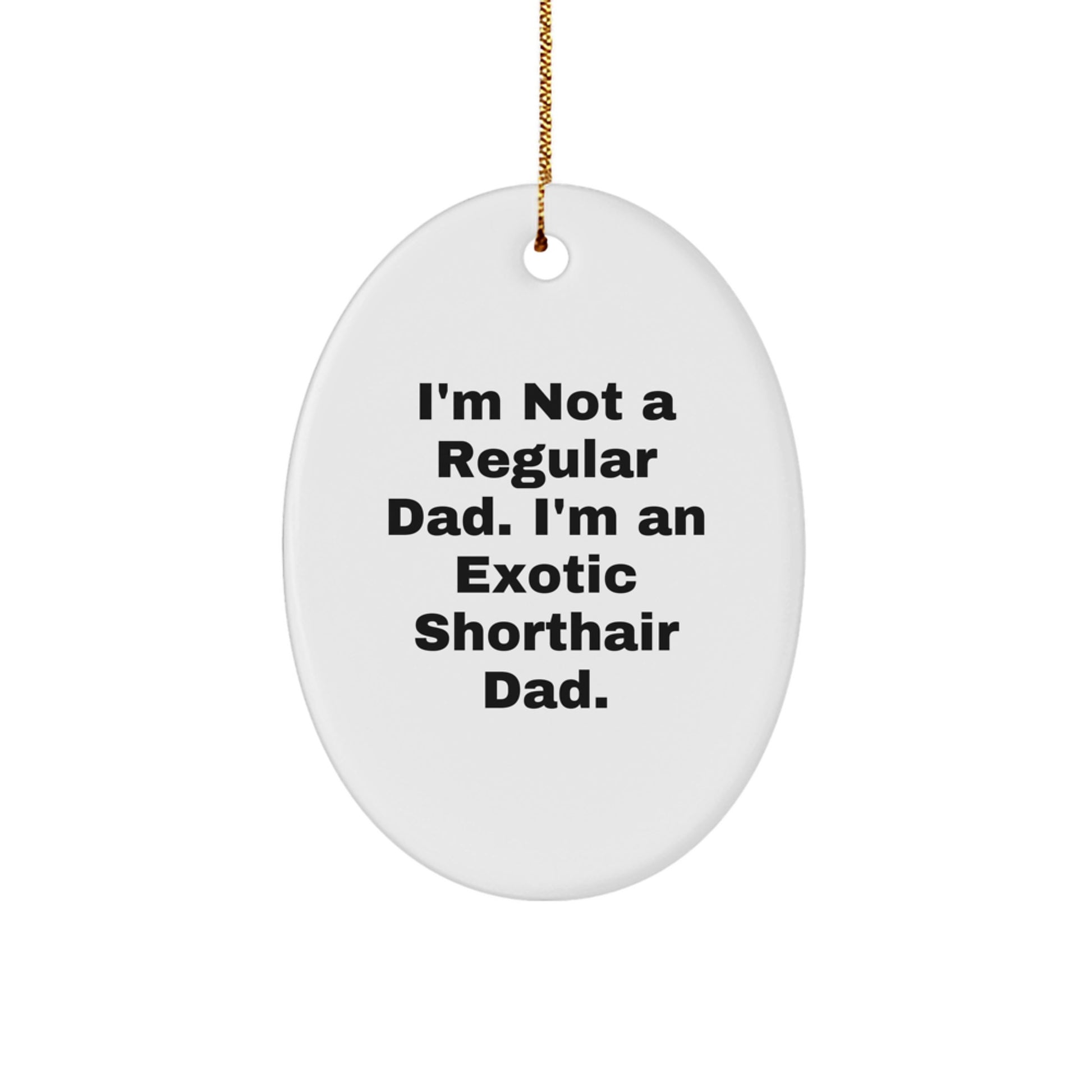 Exotic Shorthair Cat Dad Gifts, Funny Oval Ornament for Exotic Shorthair Cat Lovers, Christmas Unique Gifts from Family, Friends, or Coworkers - Image 1