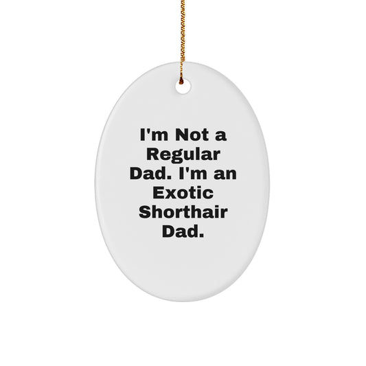 Exotic Shorthair Cat Dad Gifts, Funny Oval Ornament for Exotic Shorthair Cat Lovers, Christmas Unique Gifts from Family, Friends, or Coworkers - Image 1
