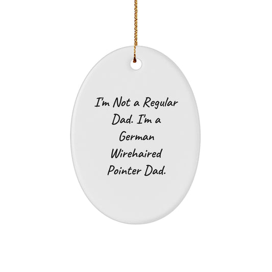 German Wirehaired Pointer Dad Gifts, Oval Ornament, Funny Christmas Decoration for Men - Image 1