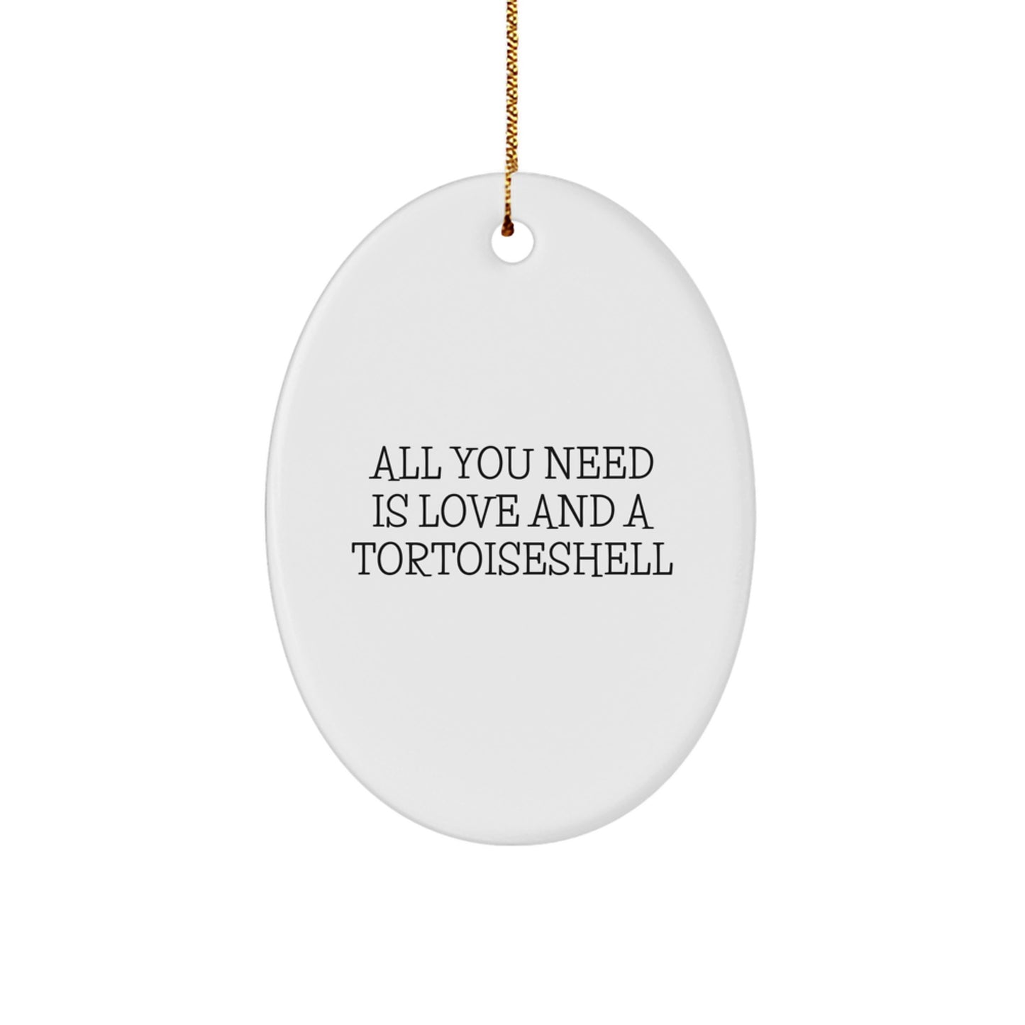 Funny Tortoiseshell Cat Oval Ornament Gifts from Family, Friends, or Coworkers for Christmas - Image 1